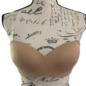 Victoria’s Secret Body By Victoria Lined Underwire Strapless/Straps Bra Nude 34B